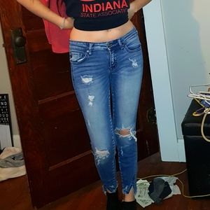 Kancan low rise distressed denim Jean's skinny